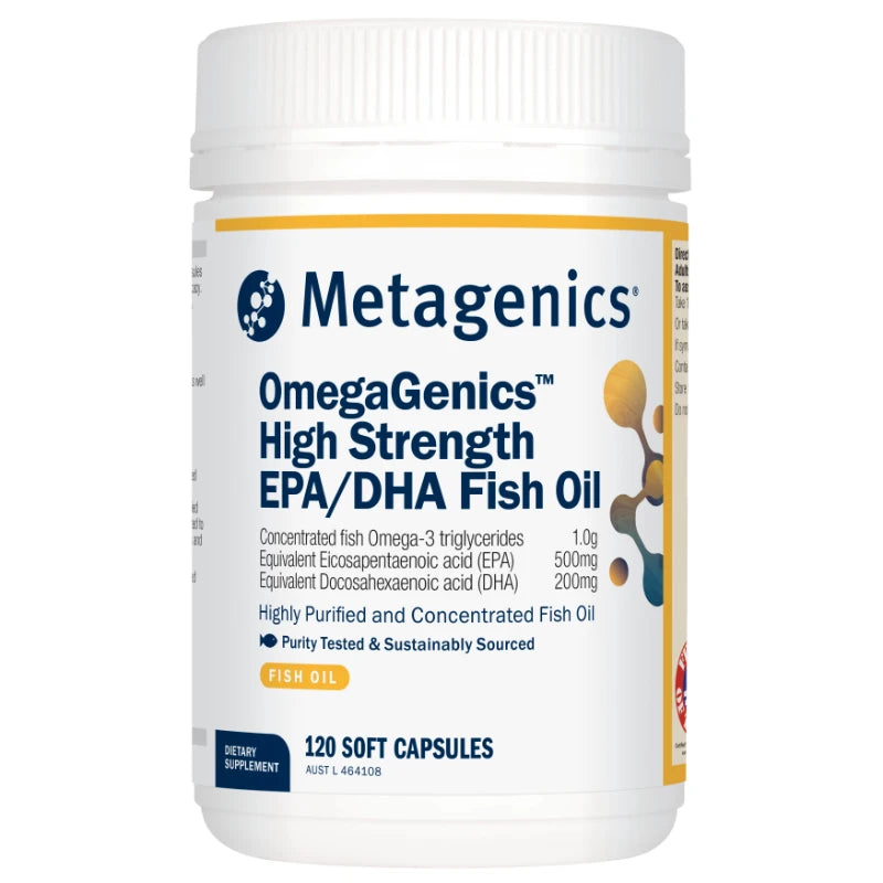 OmegaGenics EPA/DHA Fish Oil 120 Capsules by Metagenics (Formerly known as Metapure EPA/DHA)