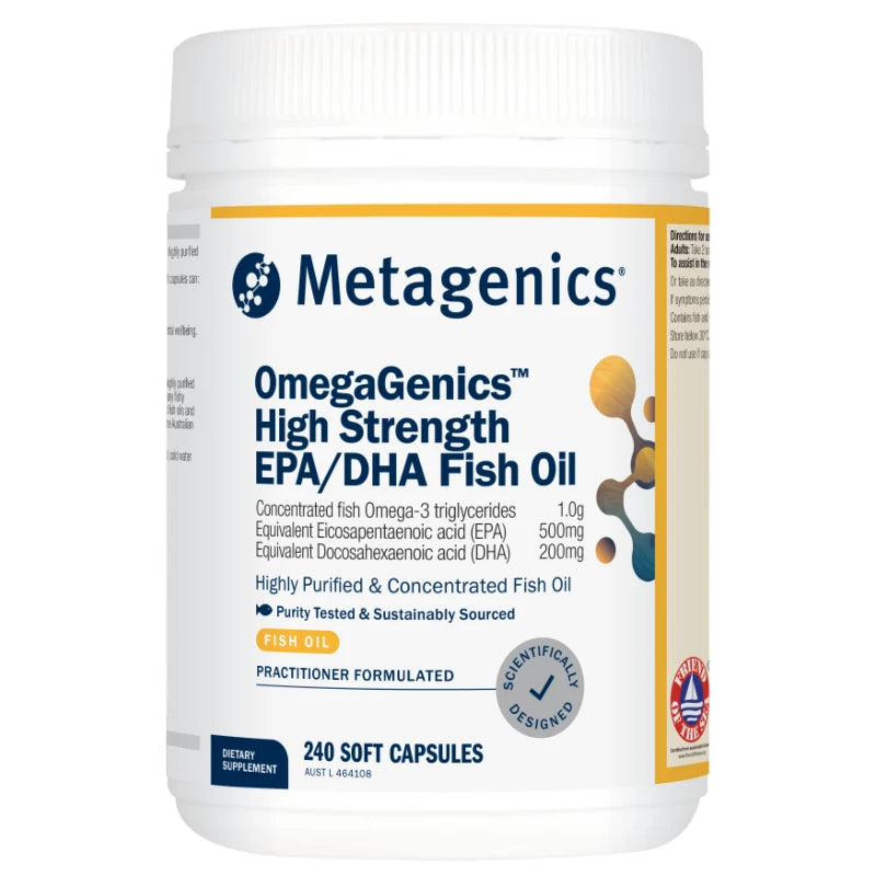 OmegaGenics EPA/DHA 240 Capsules by Metagenics (Formerly known as Metapure EPA/DHA)