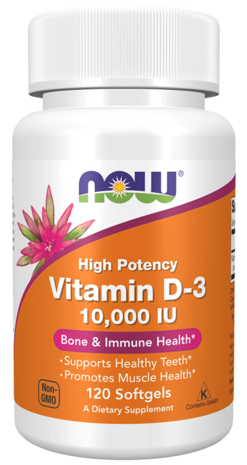 Vitamin D3 10,000iu 120softgels NOW Foods